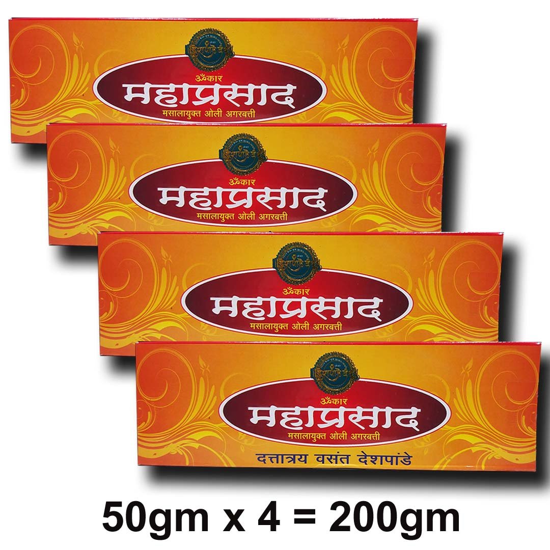 ddb30a_f2627cd404874a8e87454841b54c6c5cmv2.jpg MAHAPRASAD AGARBATTI 200gm (Pack of 4) 50gm x 4 = 200gm - Image 1